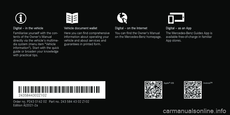 MERCEDES-BENZ EQA SUV 2021  Owners Manual 
