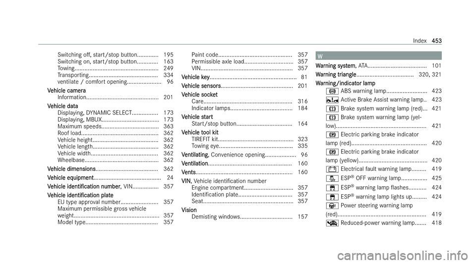 MERCEDES-BENZ EQB SUV 2022  Owners Manual �S�w�i�t�c�h�i�n�g� �oM�,
� �s �t�a�r�t�/�s�t�o�p� �b�u�t�t�o�n�.�.�.�.�.�.�.�.�.�.�.�.�. �1�9�5
�S�w�i�t�c�h�i�n�g� �o�n�,� �s�t�a�r�t�/�s�t�o�p� �b�u�t�t�o�n�.�.�.�.�.�.�.�.�.�.�.�.�. �1�6�3
�T�o�w