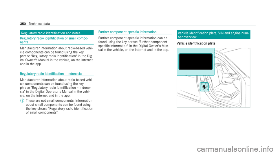 MERCEDES-BENZ EQB SUV 2021  Owners Manual R
R
egulat
egulat or
oryr
yr adio
adio identi/cation
identi/cation and not
and notes
es R
R
egulat
egulat or
oryr
yr adio
adio identi/cation
identi/cation of small com
of small compo-
po-
nents
ne