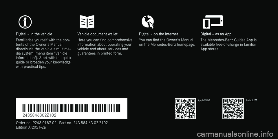 MERCEDES-BENZ EQB SUV 2021  Owners Manual 