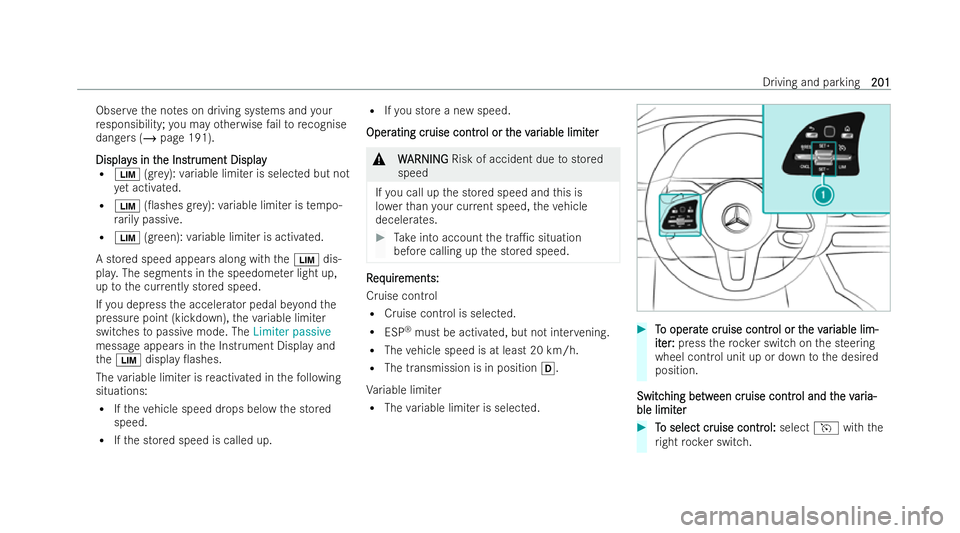 MERCEDES-BENZ EQC SUV 2022  Owners Manual Obser
vethe no tes on driving systems and your
re sponsibility; you may otherwise failto recognise
dangers (/ page 191).
Display
Display s in t
s in the Ins
he Ins tr
trument Display
ument Display
R 