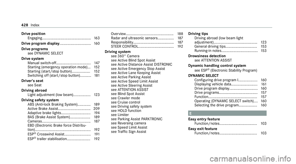 MERCEDES-BENZ EQC SUV 2021 Owners Manual Drive position
Engaging................................................1 63
Drive prog ram display ............................... 16 0
Drive prog rams
see DYNA MIC SELECT
Drive sy stem
Manual swit ch MERCEDES-BENZ EQC SUV 2021 Owners Manual Drive position
Engaging................................................1 63
Drive prog ram display ............................... 16 0
Drive prog rams
see DYNA MIC SELECT
Drive sy stem
Manual swit ch
