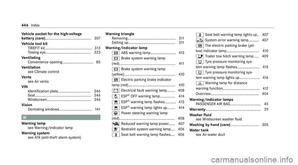 MERCEDES-BENZ EQC SUV 2021 Owners Manual Ve
hicle soc ketfo r the high-volta ge
battery (care) ............................................. 307
Ve hicle tool kit
TIREFIT kit............................................. .313
To wing eye..... MERCEDES-BENZ EQC SUV 2021 Owners Manual Ve
hicle soc ketfo r the high-volta ge
battery (care) ............................................. 307
Ve hicle tool kit
TIREFIT kit............................................. .313
To wing eye.....