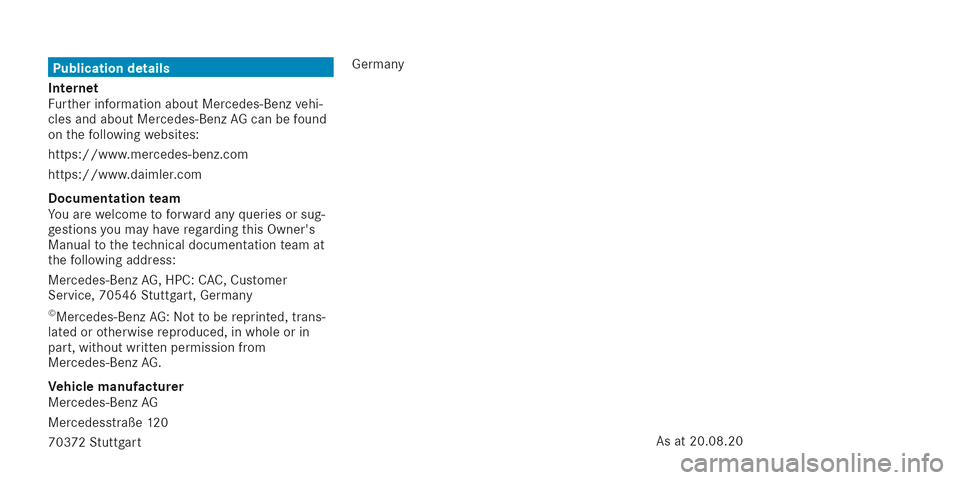 MERCEDES-BENZ EQC SUV 2021  Owners Manual 