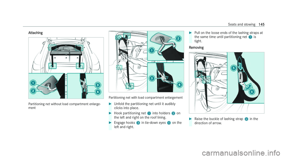 MERCEDES-BENZ EQS SALOON 2022  Owners Manual �A�t�t�a�c�h�i�n�g
�P�a�r�t�i�t�i�o�n�i�n�g� �n�e�t� �w�i�t�h�o�u�t� �l�o�a�d� �c�o�m�p�a�r�t�m�e�n�t� �e�n�l�a�r�g�e�-
�m�e�n�t �P�a�r�t�i�t�i�o�n�i�n�g� �n�e�t� �w�i�t�h� �l�o�a�d� �c�o�m�p�a�r�t�m�
