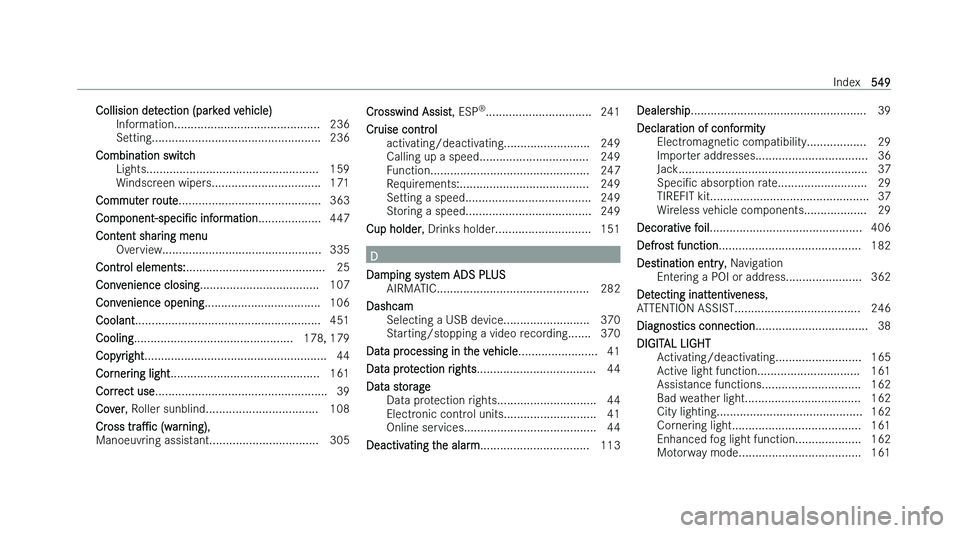 MERCEDES-BENZ EQS SALOON 2022  Owners Manual �C�o�l�l�i�s�i�o�n� �d�e�t�e�c�t�i�o�n� �(�p�a�r�k�e�d� �v�e�h�i�c�l�e�)
�I�n�f �o�r�m�a�t�i�o�n�.�.�.�.�.�.�.�.�.�.�.�.�.�.�.�.�.�.�.�.�.�.�.�.�.�.�.�.�.�.�.�.�.�.�.�.�.�.�.�.�.�.�.�. �2�3�6
�S�e�t�t