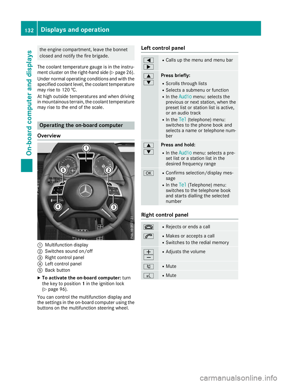 MERCEDES-BENZ G-CLASS SUV 2016 Owners Manual the engine compartment, leav
ethe bonnet
close dand notify the fir ebrigade.
The coolant temperatur egauge is in the instru-
ment cluste ronthe right-hand side (Y page 26).
Under normal operating cond MERCEDES-BENZ G-CLASS SUV 2016 Owners Manual the engine compartment, leav
ethe bonnet
close dand notify the fir ebrigade.
The coolant temperatur egauge is in the instru-
ment cluste ronthe right-hand side (Y page 26).
Under normal operating cond