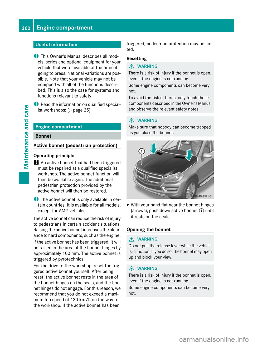 MERCEDES-BENZ GL SUV 2012  Owners Manual Usefu
linfor mati on
i This Owner's Manual describes all mod-
els, series and optional equipment for your
vehicle that were available at the time of
going to press. National variation sare pos-
si