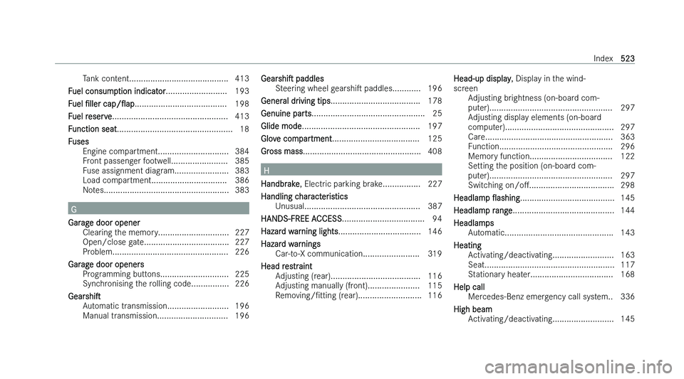 MERCEDES-BENZ GLA SUV 2022  Owners Manual �T�a�n�k� �c�o�n�t�e�n�t�.�.�.�.�.�.�.�.�.�.�.�.�.�.�.�.�.�.�.�.�.�.�.�.�.�.�.�.�.�.�.�.�.�.�.�.�.�.�.�.�.�. �4�1�3
�F
�u�e�l� �c�o�n�s�u�m�p�t�i�o�n� �i�n�d�i�c�a�t�o�r �.�.�.�.�.�.�.�.�.�.�.�.�.�.�.