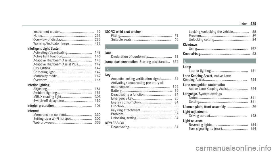 MERCEDES-BENZ GLA SUV 2022  Owners Manual �I�n�s�t�r�u�m�e�n�t� �c�l�u�s�t�e�r�.�.�.�.�.�.�.�.�.�.�.�.�.�.�.�.�.�.�.�.�.�.�.�.�.�.�.�.�.�.�.�.�.�.�.�. �1�2
�N
�o�t�e�s�.�.�.�.�.�.�.�.�.�.�.�.�.�.�.�.�.�.�.�.�.�.�.�.�.�.�.�.�.�.�.�.�.�.�.�.�.�