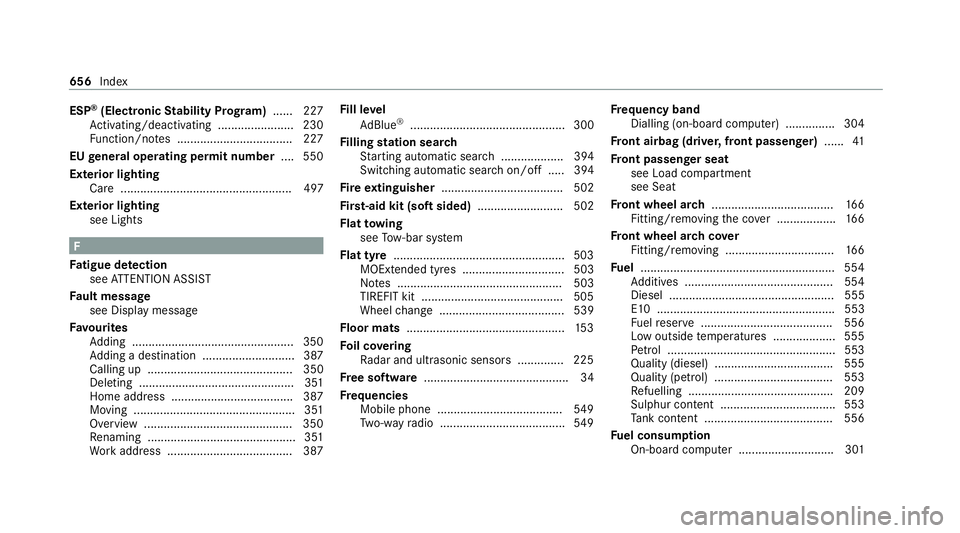 MERCEDES-BENZ GLB SUV 2019  Owners Manual ESP
®
(Electronic Stability Prog ram) ...... 227
Ac tivating/deactivating ...................... .230
Fu nction/no tes ................................... 227
EU general operating permit number ....5 MERCEDES-BENZ GLB SUV 2019  Owners Manual ESP
®
(Electronic Stability Prog ram) ...... 227
Ac tivating/deactivating ...................... .230
Fu nction/no tes ................................... 227
EU general operating permit number ....5