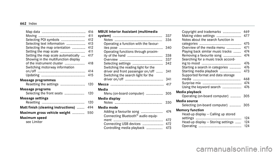 MERCEDES-BENZ GLB SUV 2019 Owners Manual Map data ..............................................4
16
Moving .................................................4 11
Selecting POI symbols ......................... 412
Selecting text information MERCEDES-BENZ GLB SUV 2019 Owners Manual Map data ..............................................4
16
Moving .................................................4 11
Selecting POI symbols ......................... 412
Selecting text information