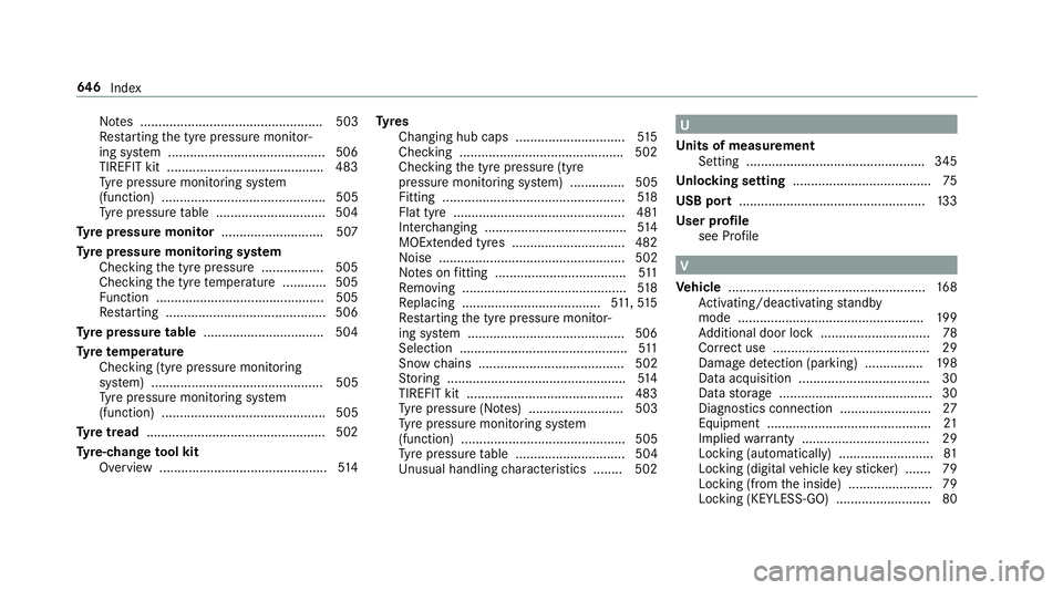 MERCEDES-BENZ GLC COUPE 2019 Owners Manual No
tes .................................................. 503
Re starting the tyre pressure monitor‐
ing sy stem ...........................................5 06
TIREFIT kit ......................... MERCEDES-BENZ GLC COUPE 2019 Owners Manual No
tes .................................................. 503
Re starting the tyre pressure monitor‐
ing sy stem ...........................................5 06
TIREFIT kit .........................