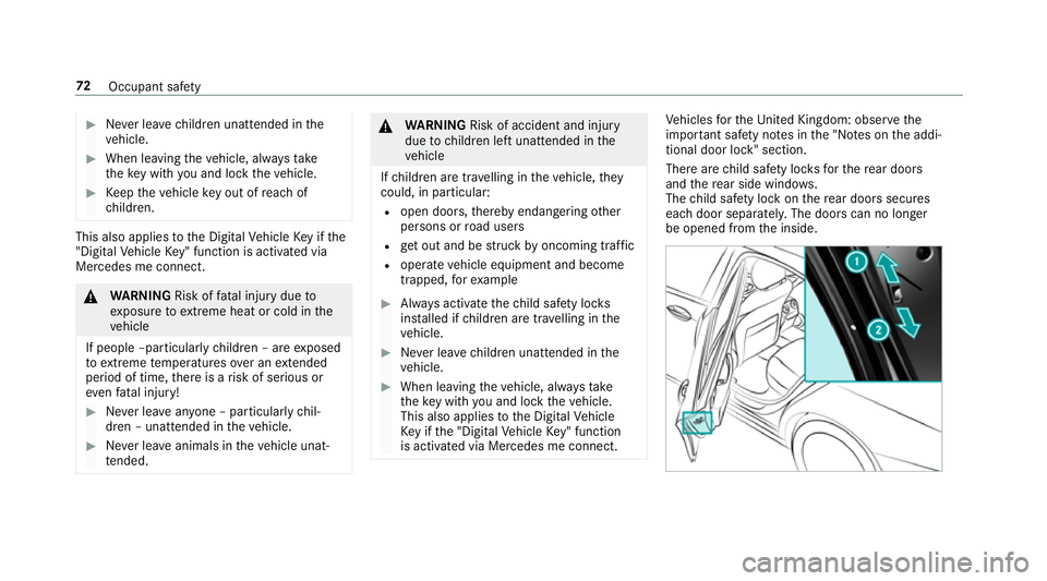MERCEDES-BENZ GLC COUPE 2019 Manual PDF #
Never lea vechildren unat tended in the
ve hicle. #
When leaving theve hicle, alw aysta ke
th eke y with you and lock theve hicle. #
Keep theve hicle key out of reach of
ch ildren. This also applies MERCEDES-BENZ GLC COUPE 2019 Manual PDF #
Never lea vechildren unat tended in the
ve hicle. #
When leaving theve hicle, alw aysta ke
th eke y with you and lock theve hicle. #
Keep theve hicle key out of reach of
ch ildren. This also applies