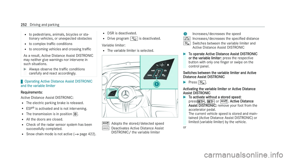 MERCEDES-BENZ GLC SUV 2022  Owners Manual �=
�t �o� �p�e�d�e�s�t�r�i�a�n�s�,� �a�n�i�m�a�l�s�,� �b�i�c�y�c�l�e�s� �o�r� �s�t�a�-
�t�i�o�n�a�r�y� �v�e�h�i�c�l�e�s�,� �o�r� �u�n�e�x�p�e�c�t�e�d� �o�b�s�t�a�c�l�e�s
�= �t�o� �c�o�m�p�l�e�x�  �t�r