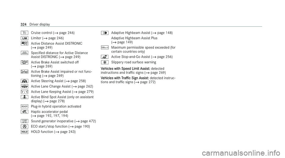 MERCEDES-BENZ GLC SUV 2022  Owners Manual �J
�C�r�u�i�s�e� �c�o�n�t�r�o�l� �( �� �p�a�g �e� �2�4�6�)
�