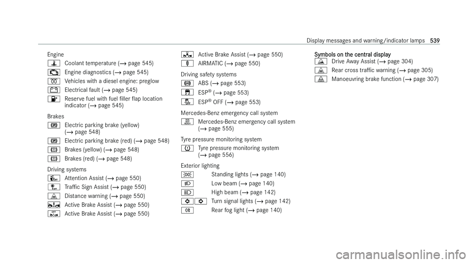MERCEDES-BENZ GLC SUV 2022  Owners Manual �E�n�g�i�n�e
�