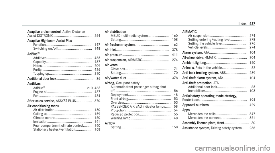 MERCEDES-BENZ GLE COUPE 2022  Owners Manual �A�d�a�p�t�i�v�e� �c�r�u�i�s�e� �c�o�n�t�r�o�l
�,� �A �c�t�i�v�e� �D�i�s�t�a�n�c�e
�A�s�s�i�s�t� �D�I�S�T�R�O�N�I�C�.�.�.�.�.�.�.�.�.�.�.�.�.�.�.�.�.�.�.�.�.�.�.�.�.�.�.�.�.�.�.�.�.�.�.�.�.�.�.�. �2�5