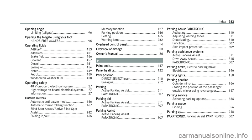 MERCEDES-BENZ GLE SUV 2022  Owners Manual �O�p�e�n�i�n�g� �a�n�g�l�e
�L�i�m�i�t�i�n�g� �(�t �a�i�l�g�a�t�e�)�.�.�.�.�.�.�.�.�.�.�.�.�.�.�.�.�.�.�.�.�.�.�.�.�.�.�.�.�.�.�.�.�.�.�.�.�. �9�6
�O�p�e�n�i�n�g� �t�h�e� �t�a�i�l�g�a�t�e� �u�s�i�n�g� 