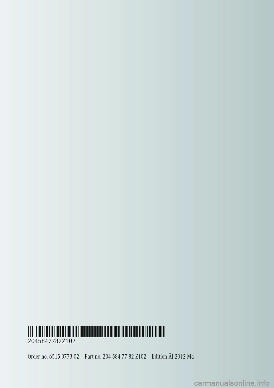 MERCEDES-BENZ GLK SUV 2012 Owners Manual MERCEDES-BENZ GLK SUV 2012 Owners Manual