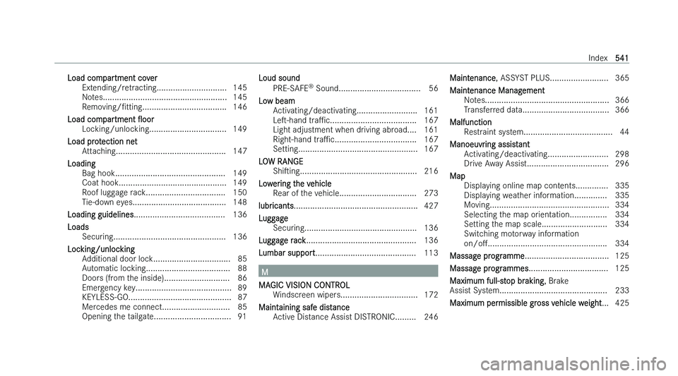 MERCEDES-BENZ GLS SUV 2022  Owners Manual �L�o�a�d� �c�o�m�p�a�r�t�m�e�n�t� �c�o�v�e�r
�E�x�t �e�n�d�i�n�g�/�r�e�t�r�a�c�t�i�n�g�.�.�.�.�.�.�.�.�.�.�.�.�.�.�.�.�.�.�.�.�.�.�.�.�.�.�.�.�.�. �1�4�5
�N�o�t�e�s�.�.�.�.�.�.�.�.�.�.�.�.�.�.�.�.�.�.