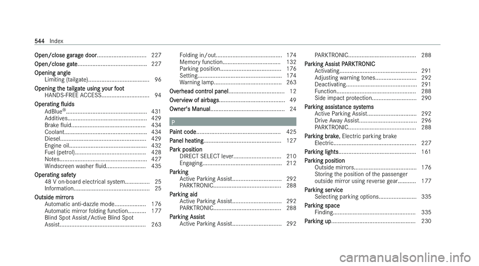 MERCEDES-BENZ GLS SUV 2022  Owners Manual �O�p�e�n�/�c�l�o�s�e� �g�a�r�a�g�e� �d�o�o�r
�.�.�.�.�.�.�.�.�.�.�.�.�.�.�.�.�.�.�.�.�.�.�.�.�.�.�.�.�.�. �2�2�7
�O�p�e�n�/�c�l�o�s�e� �g�a�t�e �.�.�.�.�.�.�.�.�.�.�.�.�.�.�.�.�.�.�.�.�.�.�.�.�.�.�.�.