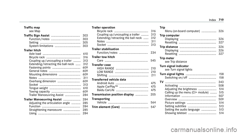 MERCEDES-BENZ GLS SUV 2019 Owners Manual Tr
af fic map
see Map
Tr af fic Sign Assist .................................. .303
Fu nction/no tes ................................... 303
Setting .................................................3 MERCEDES-BENZ GLS SUV 2019 Owners Manual Tr
af fic map
see Map
Tr af fic Sign Assist .................................. .303
Fu nction/no tes ................................... 303
Setting .................................................3