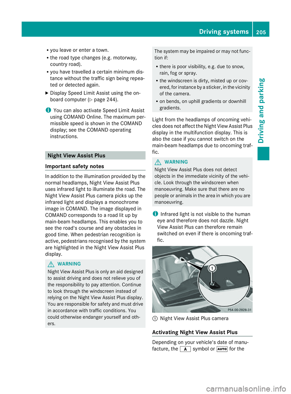 MERCEDES-BENZ M-CLASS SUV 2011 Owners Manual R
you leave or enter atow n.
R the roa dtypec hanges (e.g. mot orway,
country road).
R yo uh avet ravelle dacertainminimum dis-
tance withou tthe traffic sign being repea-
ted or detected again.
X Dis MERCEDES-BENZ M-CLASS SUV 2011 Owners Manual R
you leave or enter atow n.
R the roa dtypec hanges (e.g. mot orway,
country road).
R yo uh avet ravelle dacertainminimum dis-
tance withou tthe traffic sign being repea-
ted or detected again.
X Dis