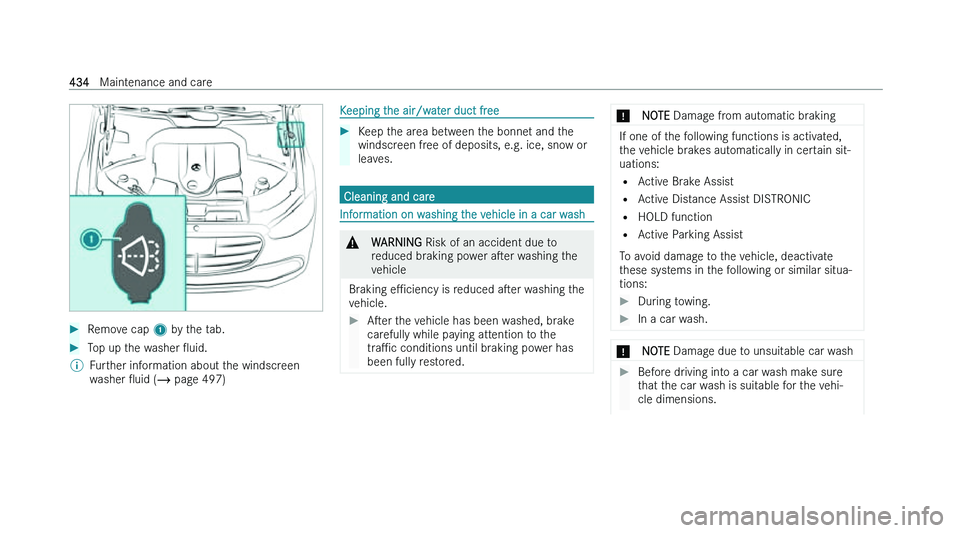 MERCEDES-BENZ S-CLASS SALOON LONG 2022  Owners Manual �
�R�e�m�o�v�e� �c�a�p�  �1� �b �y� �t�h�e� �t�a�b�.�
�T�o�p� �u�p� �t�h�e� �w�a�s�h�e�r�  O�u�i�d�.
�% �F�u�r�t�h�e�r� �i�n�f�o�r�m�a�t�i�o�n� �a�b�o�u�t� �t�h�e� �w�i�n�d�s�c�r�e�e�n
�w

�a�s�h�e