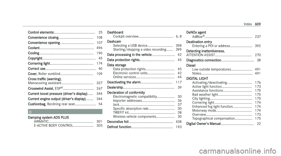 MERCEDES-BENZ S-CLASS SALOON LONG 2022  Owners Manual �C�o�n�t�r�o�l� �e�l�e�m�e�n�t�s�:�.�.�.�.�.�.�.�.�.�.�.�.�.�.�.�.�.�.�.�.�.�.�.�.�.�.�.�.�.�.�.�.�.�.�.�.�.�.�.�.�.�.
�2�5
�C�o�n�v�e�n�i�e�n�c�e� �c�l�o�s�i�n�g�.�.�.�.�.�.�.�.�.�.�.�.�.�.�.�.�.�.�.