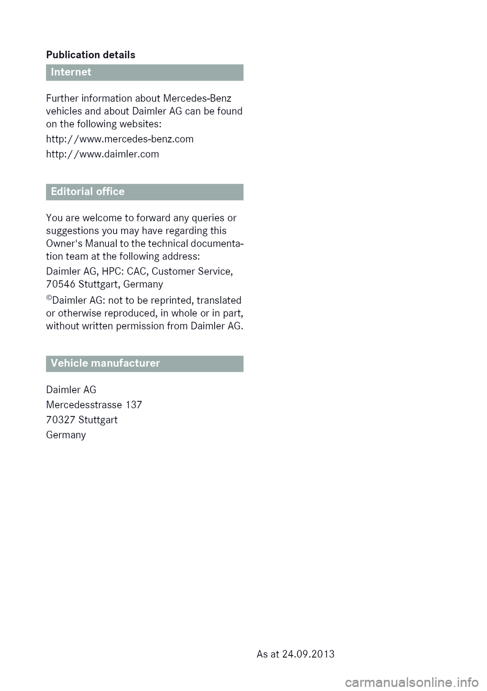 MERCEDES-BENZ SLK ROADSTER 2014  Owners Manual 