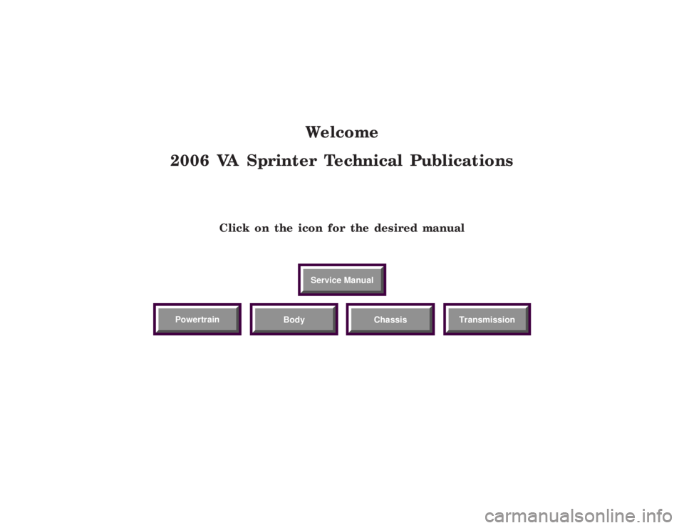 MERCEDES-BENZ SPRINTER 2006  Service Manual Welcome
2006 VA Sprinter Technical Publications
Click on the icon for the desired manual 