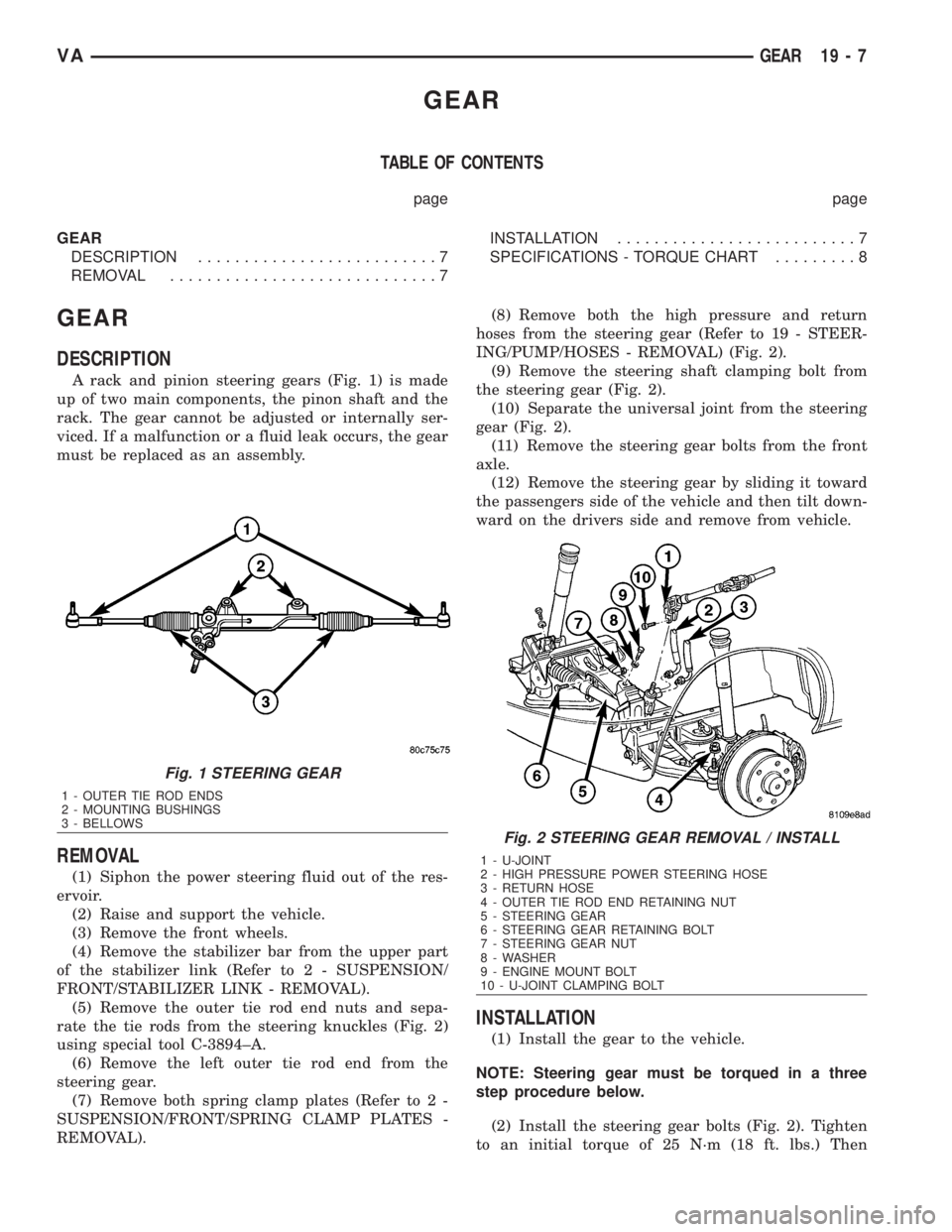 MERCEDES-BENZ SPRINTER 2006 Service Manual GEAR
TABLE OF CONTENTS
page page
GEAR
DESCRIPTION..........................7
REMOVAL.............................7INSTALLATION..........................7
SPECIFICATIONS - TORQUE CHART.........8
GEAR
D MERCEDES-BENZ SPRINTER 2006 Service Manual GEAR
TABLE OF CONTENTS
page page
GEAR
DESCRIPTION..........................7
REMOVAL.............................7INSTALLATION..........................7
SPECIFICATIONS - TORQUE CHART.........8
GEAR
D