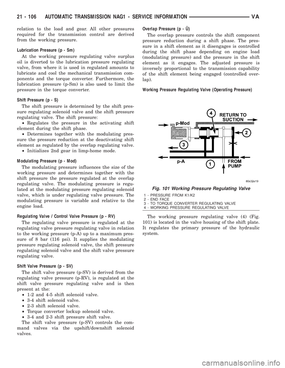 MERCEDES-BENZ SPRINTER 2006 Service Manual relation to the load and gear. All other pressures
required for the transmission control are derived
from the working pressure.
Lubrication Pressure (p - Sm)
At the working pressure regulating valve s MERCEDES-BENZ SPRINTER 2006 Service Manual relation to the load and gear. All other pressures
required for the transmission control are derived
from the working pressure.
Lubrication Pressure (p - Sm)
At the working pressure regulating valve s