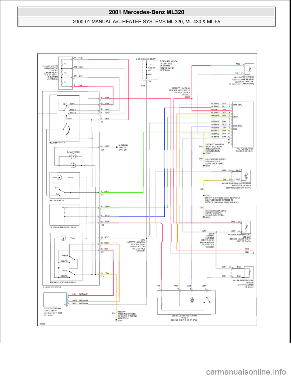 MERCEDES-BENZ ML350 1997  Complete Repair Manual  
2001 Mercedes-Benz ML320 
2000-01 MANUAL A/C-HEATER SYSTEMS ML 320, ML 430 & ML 55  
me  
Saturday, October 02, 2010 3:25:10 PMPage 26 © 2006 Mitchell Repair Information Company, LLC.  