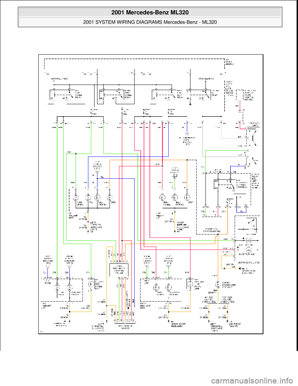 MERCEDES-BENZ ML350 1997  Complete Repair Manual  
2001 Mercedes-Benz ML320 
2001 SYSTEM WIRING DIAGRAMS  Mercedes-Benz - ML320  
me  
Saturday, October 02, 2010 3:27:59 PMPage 42 © 2006 Mitchell Repair Information Company, LLC.  