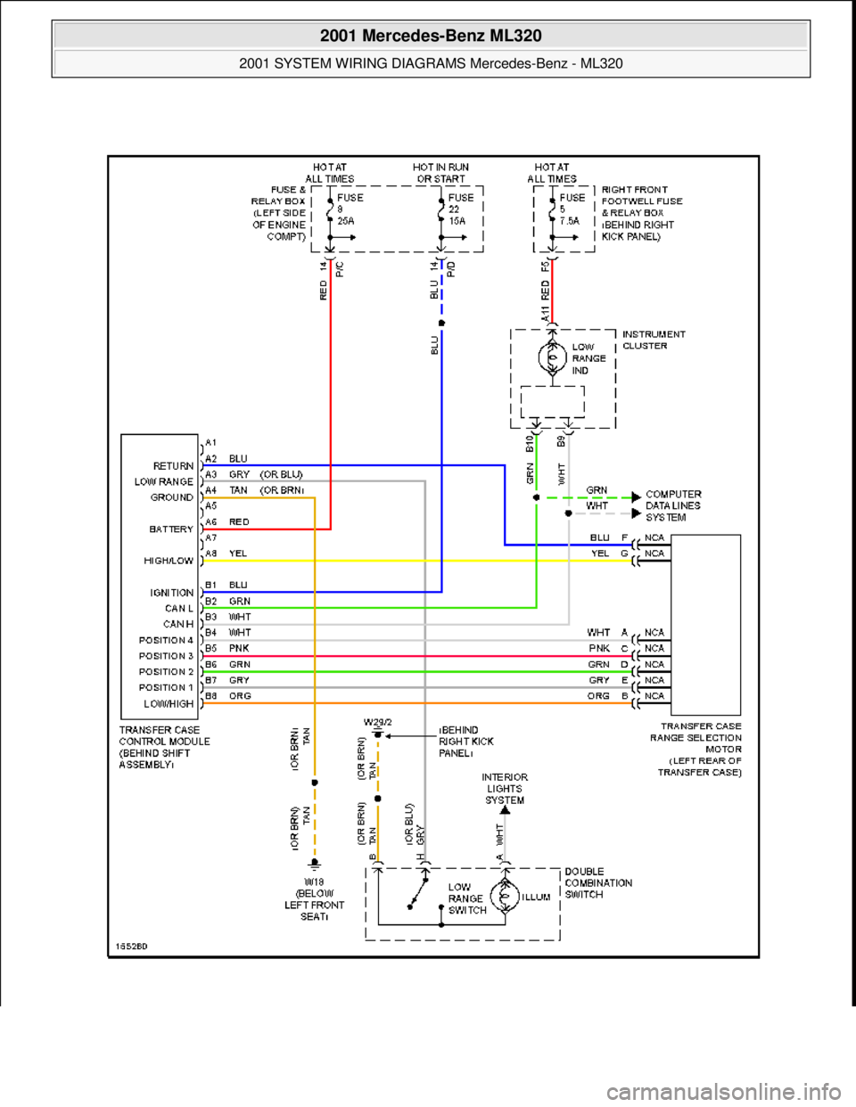 MERCEDES-BENZ ML350 1997  Complete Repair Manual  
2001 Mercedes-Benz ML320 
2001 SYSTEM WIRING DIAGRAMS  Mercedes-Benz - ML320  
me  
Saturday, October 02, 2010 3:28:00 PMPage 126 © 2006 Mitchell Repair Information Company, LLC.  