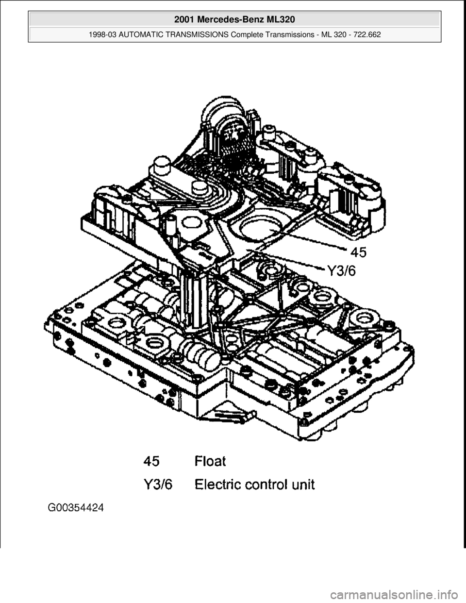MERCEDES-BENZ ML430 1997  Complete Repair Manual  
2001 Mercedes-Benz ML320 
1998-03 AUTOMATIC TRANSMISSIONS Complete Transmissions - ML 320 - 722.662  
me  
Saturday, October 02, 2010 3:15:27 PMPage 158 © 2006 Mitchell Repair Information Company, 