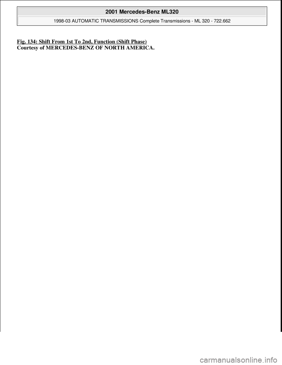 MERCEDES-BENZ ML430 1997 Complete Repair Manual Fig. 134: Shift From 1st To 2nd, Function (Shift Phase)
Courtesy of MERCEDES-BENZ OF NORTH AMERICA.
2001 Mercedes-Benz ML320
1998-03 AUTOMATIC TRANSMISSIONS Complete Transmissions - ML 320 - 722.66 MERCEDES-BENZ ML430 1997 Complete Repair Manual Fig. 134: Shift From 1st To 2nd, Function (Shift Phase)
Courtesy of MERCEDES-BENZ OF NORTH AMERICA.
2001 Mercedes-Benz ML320
1998-03 AUTOMATIC TRANSMISSIONS Complete Transmissions - ML 320 - 722.66