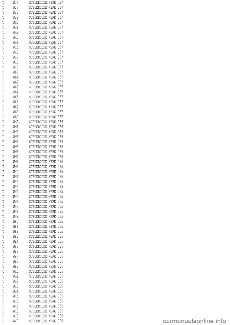MERCEDES-BENZ ML430 1997 Complete Repair Manual T WJ6 STEUERCODE WERK 037
T WJ7 STEUERCODE WERK 037
T WJ8 STEUERCODE WERK 037
T WJ9 STEUERCODE WERK 037
T WK0 STEUERCODE WERK 037
T WK1 STEUERCODE WERK 037
T WK2 STEUERCODE WERK 037
T WK3 STEUERCODE W MERCEDES-BENZ ML430 1997 Complete Repair Manual T WJ6 STEUERCODE WERK 037
T WJ7 STEUERCODE WERK 037
T WJ8 STEUERCODE WERK 037
T WJ9 STEUERCODE WERK 037
T WK0 STEUERCODE WERK 037
T WK1 STEUERCODE WERK 037
T WK2 STEUERCODE WERK 037
T WK3 STEUERCODE W