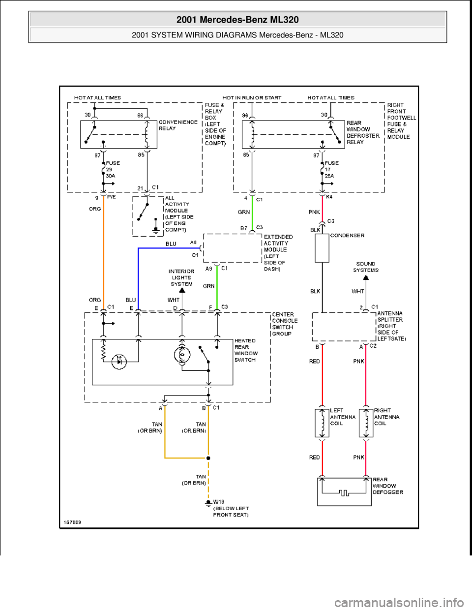 MERCEDES-BENZ ML430 1997  Complete Repair Manual  
2001 Mercedes-Benz ML320 
2001 SYSTEM WIRING DIAGRAMS  Mercedes-Benz - ML320  
me  
Saturday, October 02, 2010 3:27:59 PMPage 30 © 2006 Mitchell Repair Information Company, LLC.  
