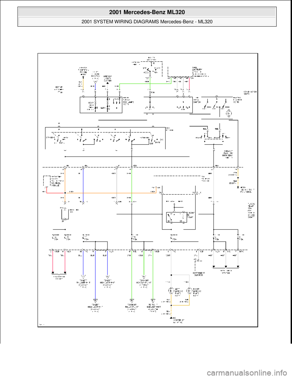 MERCEDES-BENZ ML430 1997  Complete Repair Manual  
2001 Mercedes-Benz ML320 
2001 SYSTEM WIRING DIAGRAMS  Mercedes-Benz - ML320  
me  
Saturday, October 02, 2010 3:27:59 PMPage 40 © 2006 Mitchell Repair Information Company, LLC.  