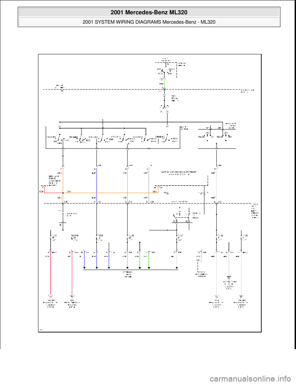 MERCEDES-BENZ ML430 1997  Complete Repair Manual  
2001 Mercedes-Benz ML320 
2001 SYSTEM WIRING DIAGRAMS  Mercedes-Benz - ML320  
me  
Saturday, October 02, 2010 3:27:59 PMPage 56 © 2006 Mitchell Repair Information Company, LLC.  