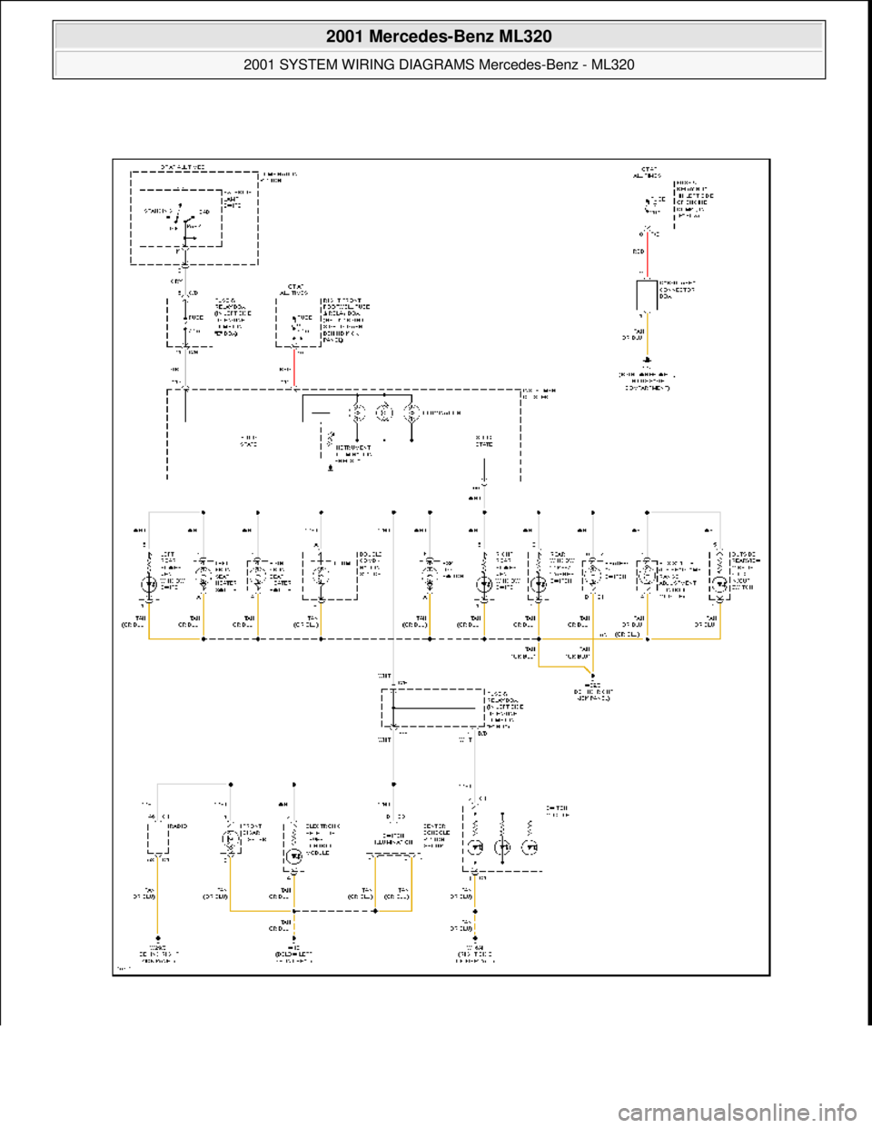 MERCEDES-BENZ ML430 1997  Complete Repair Manual  
2001 Mercedes-Benz ML320 
2001 SYSTEM WIRING DIAGRAMS  Mercedes-Benz - ML320  
me  
Saturday, October 02, 2010 3:27:59 PMPage 70 © 2006 Mitchell Repair Information Company, LLC.  