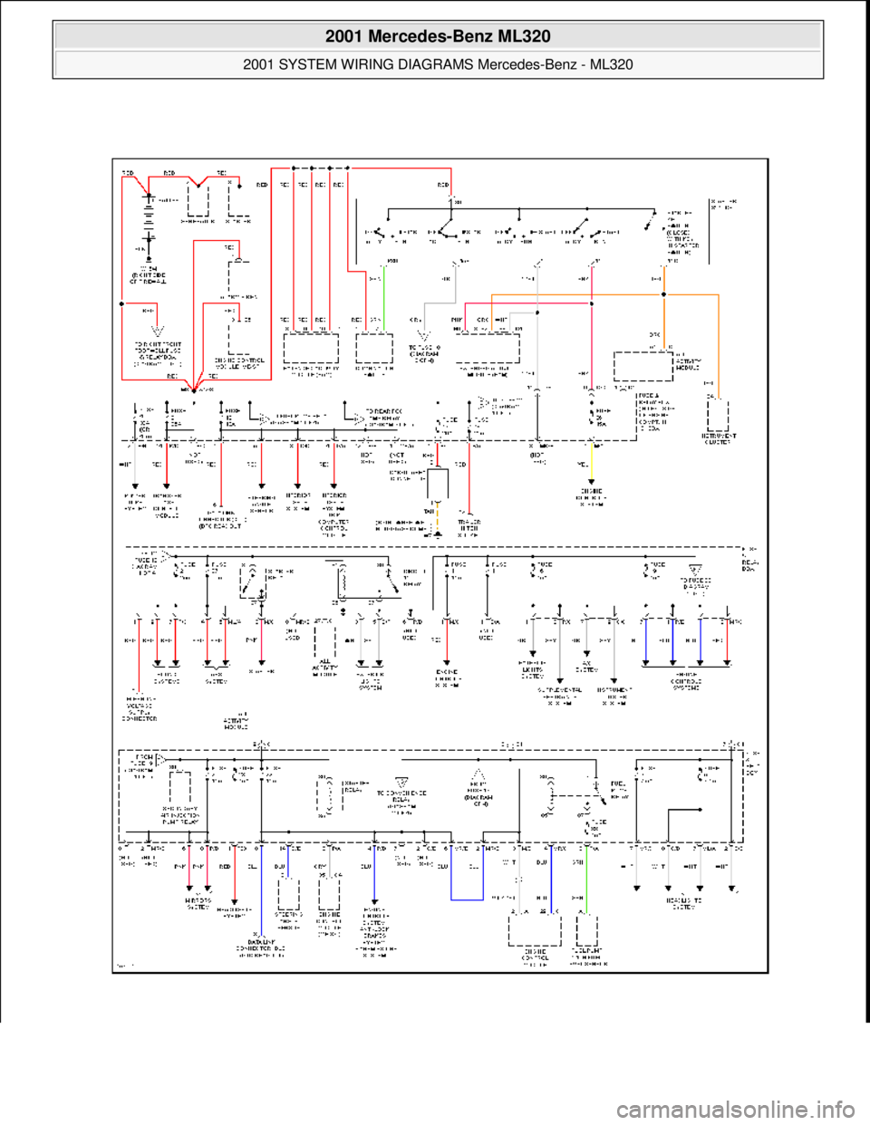 MERCEDES-BENZ ML430 1997  Complete Repair Manual  
2001 Mercedes-Benz ML320 
2001 SYSTEM WIRING DIAGRAMS  Mercedes-Benz - ML320  
me  
Saturday, October 02, 2010 3:27:59 PMPage 76 © 2006 Mitchell Repair Information Company, LLC.  