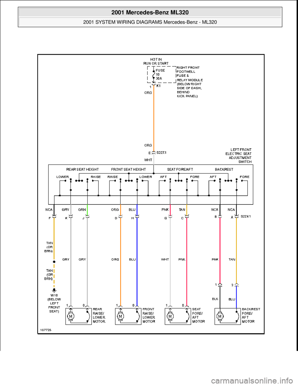 MERCEDES-BENZ ML430 1997  Complete Repair Manual  
2001 Mercedes-Benz ML320 
2001 SYSTEM WIRING DIAGRAMS  Mercedes-Benz - ML320  
me  
Saturday, October 02, 2010 3:28:00 PMPage 90 © 2006 Mitchell Repair Information Company, LLC.  
