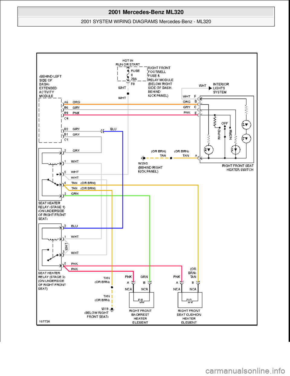 MERCEDES-BENZ ML430 1997  Complete Repair Manual  
2001 Mercedes-Benz ML320 
2001 SYSTEM WIRING DIAGRAMS  Mercedes-Benz - ML320  
me  
Saturday, October 02, 2010 3:28:00 PMPage 92 © 2006 Mitchell Repair Information Company, LLC.  