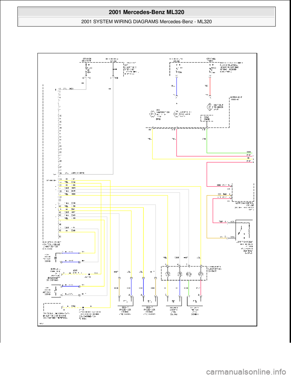 MERCEDES-BENZ ML430 1997  Complete Repair Manual  
2001 Mercedes-Benz ML320 
2001 SYSTEM WIRING DIAGRAMS  Mercedes-Benz - ML320  
me  
Saturday, October 02, 2010 3:28:00 PMPage 118 © 2006 Mitchell Repair Information Company, LLC.  