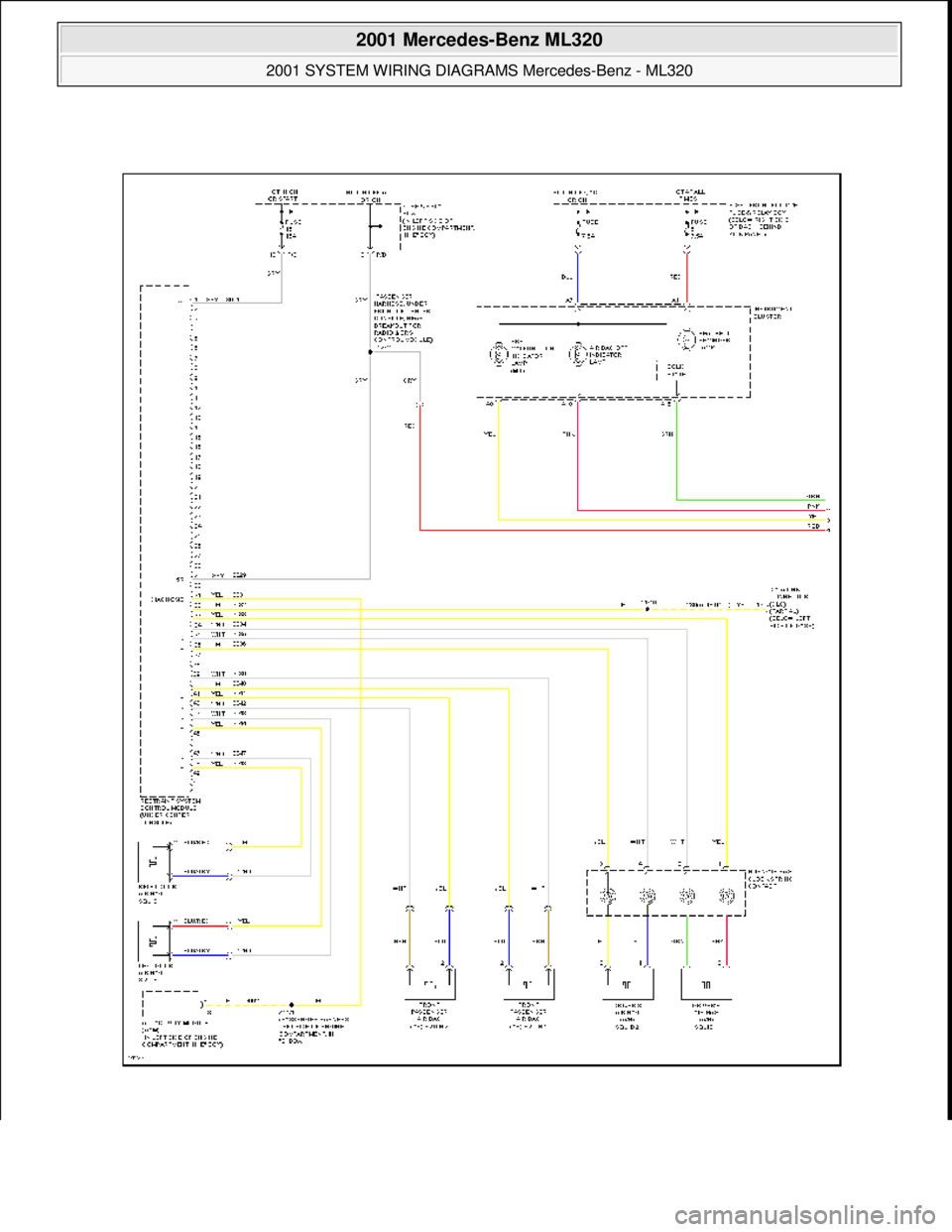 MERCEDES-BENZ ML430 1997  Complete Repair Manual  
2001 Mercedes-Benz ML320 
2001 SYSTEM WIRING DIAGRAMS  Mercedes-Benz - ML320  
me  
Saturday, October 02, 2010 3:28:00 PMPage 122 © 2006 Mitchell Repair Information Company, LLC.  