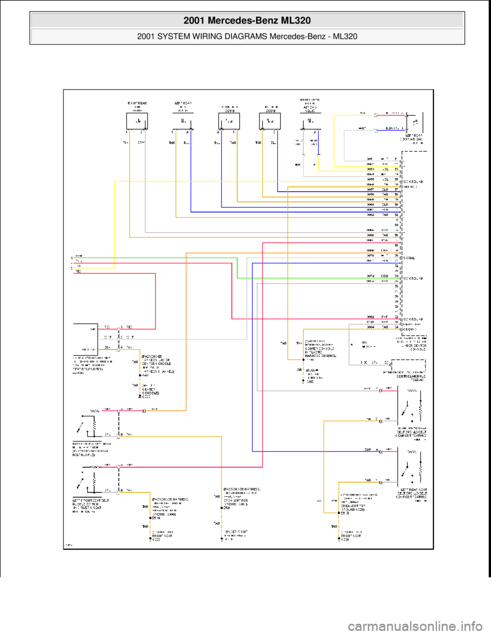 MERCEDES-BENZ ML430 1997  Complete Repair Manual  
2001 Mercedes-Benz ML320 
2001 SYSTEM WIRING DIAGRAMS  Mercedes-Benz - ML320  
me  
Saturday, October 02, 2010 3:28:00 PMPage 124 © 2006 Mitchell Repair Information Company, LLC.  